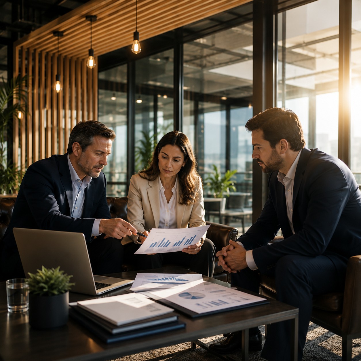 Equipo de Valuartis asesorando a clientes en una reunión estratégica para un proceso de valorización de empresas y M&A
