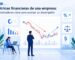 Ilustración de métricas financieras de una empresa con indicadores de desempeño, gráficos de crecimiento, análisis financiero y evaluación empresarial.